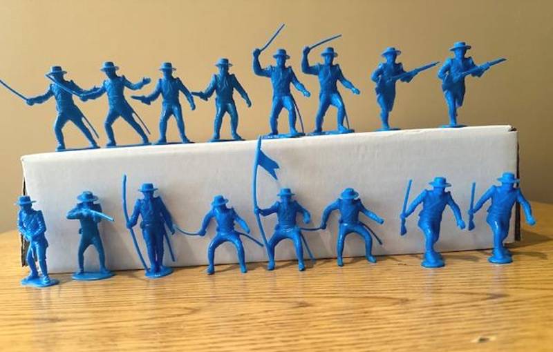 Mexican Round Hat Infantry and Cavalry 16 figures 10 poses (blue) <font color=#CC0000>(54mm) </FONT>