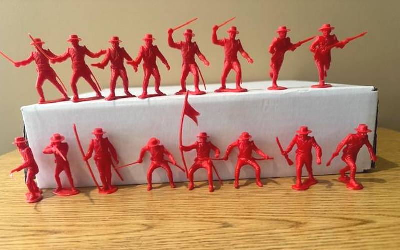 Mexican Round Hat Infantry & Cavalry 16 figures in 10 poses (red) (54mm) 