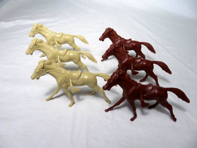 Set of 6 Marx Civil War Western Cavalry Horses 