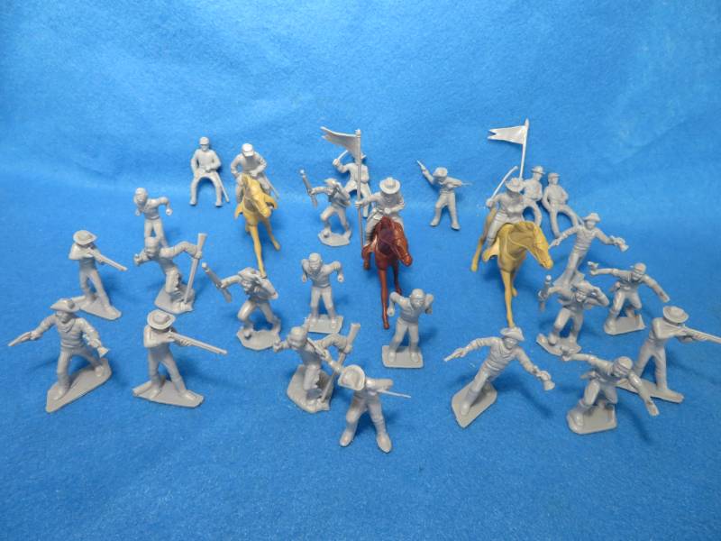 TSSD10B "Mounted ACW Confederate Cavalry " 54mm Plastic Toy Soldiers Blue 