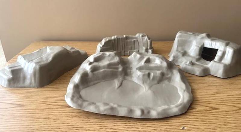 Marx Western and Pre-historic 4 piece rock formation set 54MM