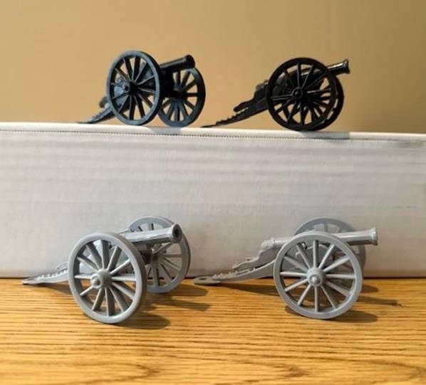 Marx 6 pound cannon set of 4, two black and two gray