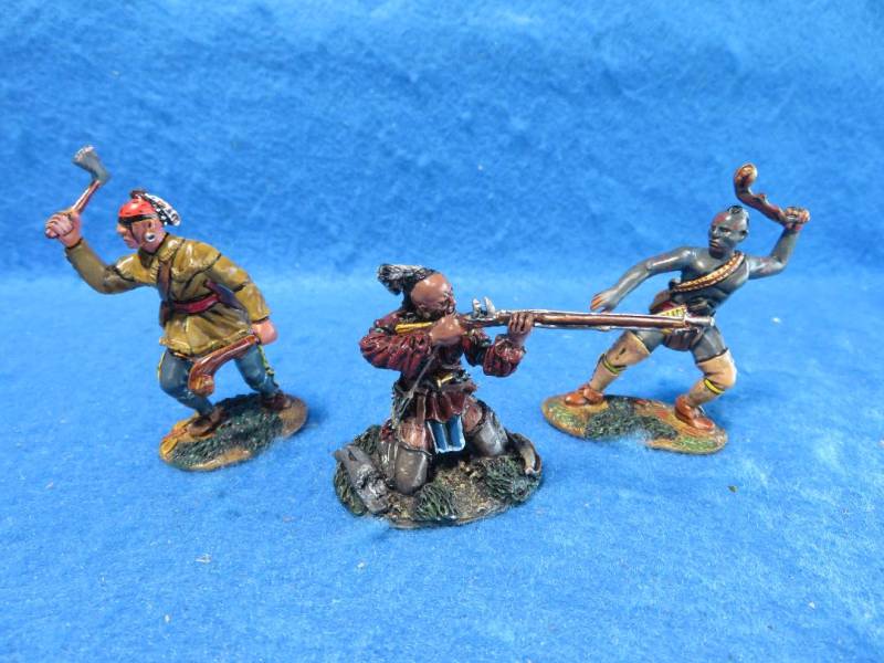 Conte French & Indian war ROG021 Woodland Indians fighting X 3, 1/32 metal