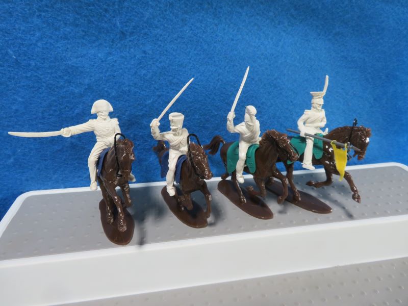 Timpo 54mm Napoleonic British Cavalry Set of 4 w/ Horses Mint in Bag 