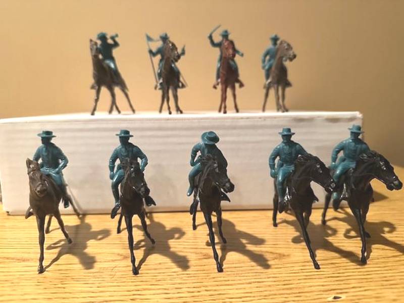 Marx vintage mounted 7th Cavalry 9 figures in all 4 poses