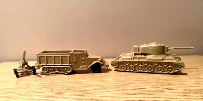 Marx Original WWII Vehicle Set in tan 3 pieces