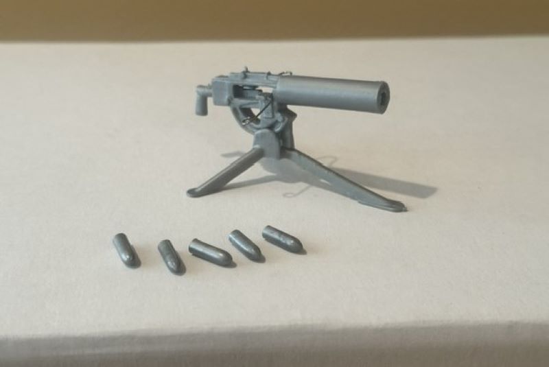 Marx, Vintage WWII Firing Machine Gun with 5 shells
