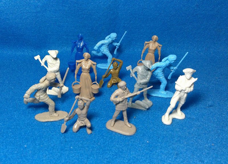 MXR111B Marx Reissue, Frontier Family, Davy Crockett, & Pirate Captain (54MM) 12 in 6 Poses (Mixed Colors)