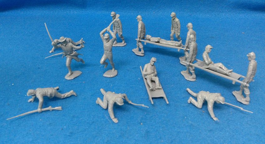 MXR120D Marx Centennial Confederate Stretcher Teams x 2 & Soldiers (54MM) 19 in 9 Poses