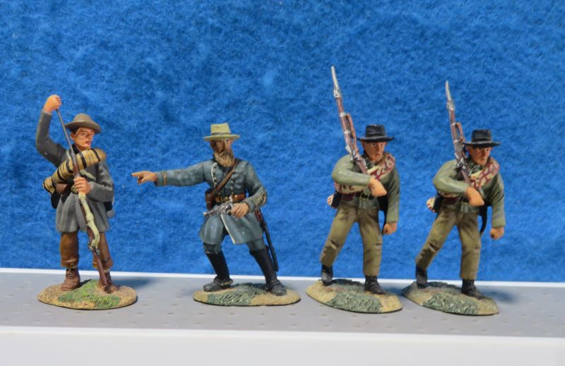 Conte metal painted set of 4 Confederates from 2002, 1/32