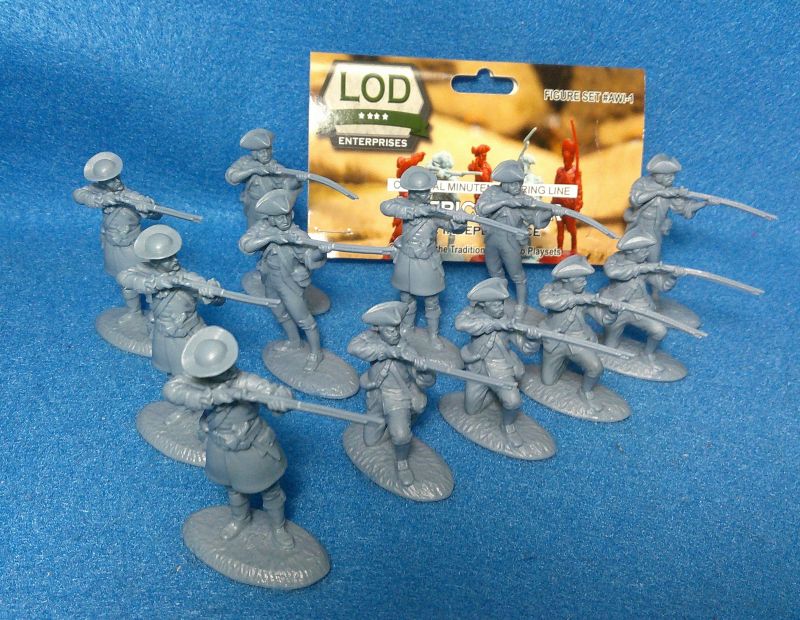 LOD/BARZSO Rev WAR COLONIAL FIRING LINE 12 figs in 3 poses light blue