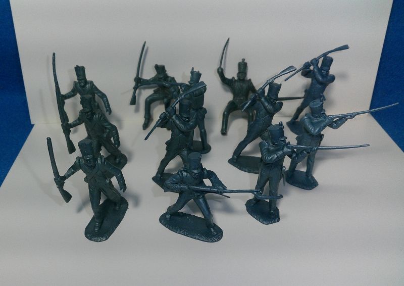 Marx original 54mm metallic blue Davy Crockett Alamo Mexic ans X 12